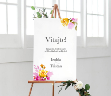 UVÍTACIA TABUĽA - Letné kvety